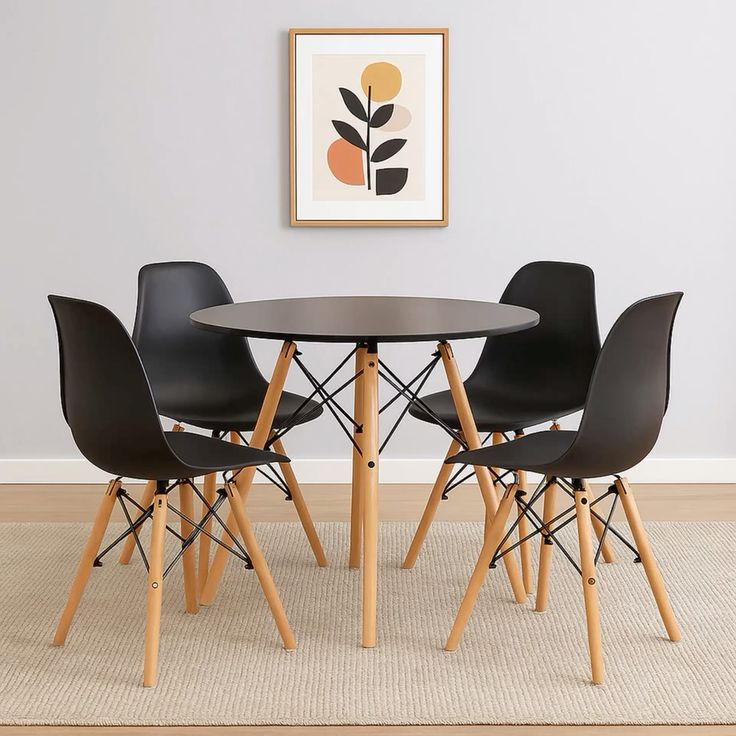 Stylish and Modern Black eames Dining Table.